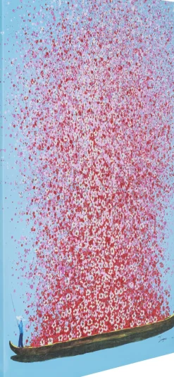 Tavla Flower Boat - Blå/Rosa, 80x100cm - KARE Design