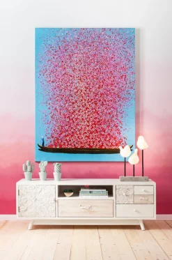 Tavla Flower Boat - Blå/Rosa, 80x100cm - KARE Design