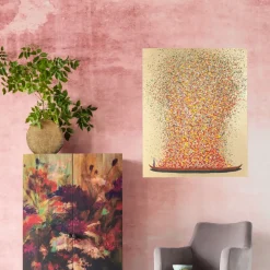 Tavla Flower Boat - Guld/Röd, 80x100cm - KARE Design