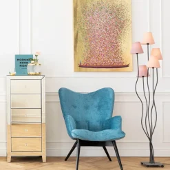 Tavla Flower Boat - Guld/Rosa, 80x100cm - KARE Design