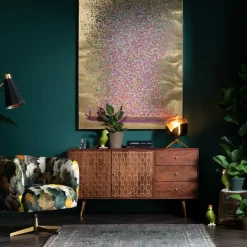 Tavla Flower Boat - Guld/Rosa, 120x160cm - KARE Design