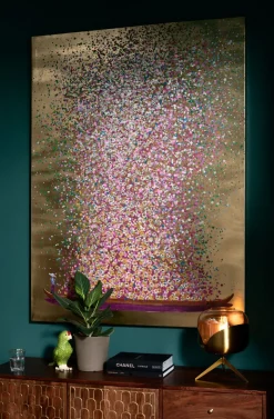 Tavla Flower Boat - Guld/Rosa, 120x160cm - KARE Design