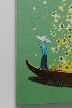 Tavla Flower Boat - Lila/Vit, 80x100cm - KARE Design