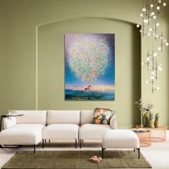 Tavla Flying Elephant At Night - Canvas, 160x120cm - KARE Design