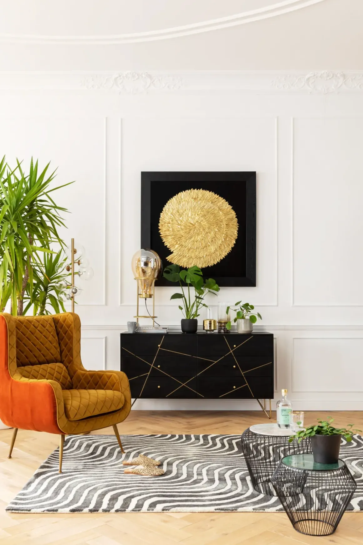 Tavla Golden Snail - Guld, 120x120cm - KARE Design