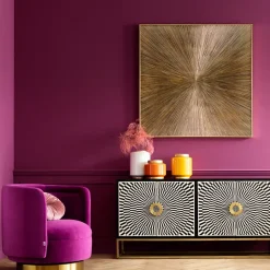 Tavla Illumino - Struktur i Matt Guldfinish, 120x120cm - KARE Design