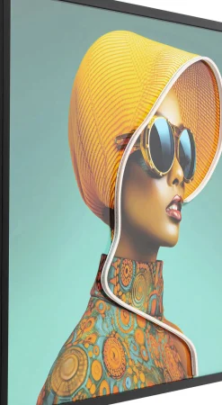 Tavla Sun Hat Woman - Gul LED, 80x80cm - KARE Design