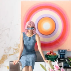Tavla Tendency Circle Pink - Canvas, 120x120cm - KARE Design