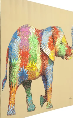 Tavla Touched Flower Elefant 90x120cm - KARE Design