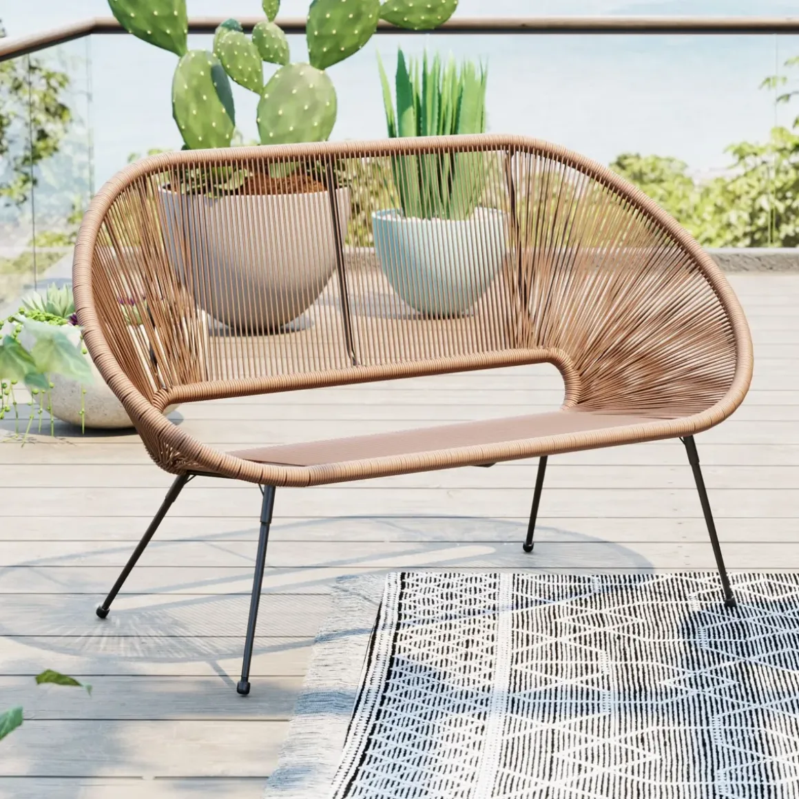 Trädgårdsbänk Acapulco - Natur, 121 cm - KARE Design