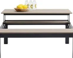 Trädgårdsbord Happy Day - Höjbart soffbord, Svart/Trä - KARE Design