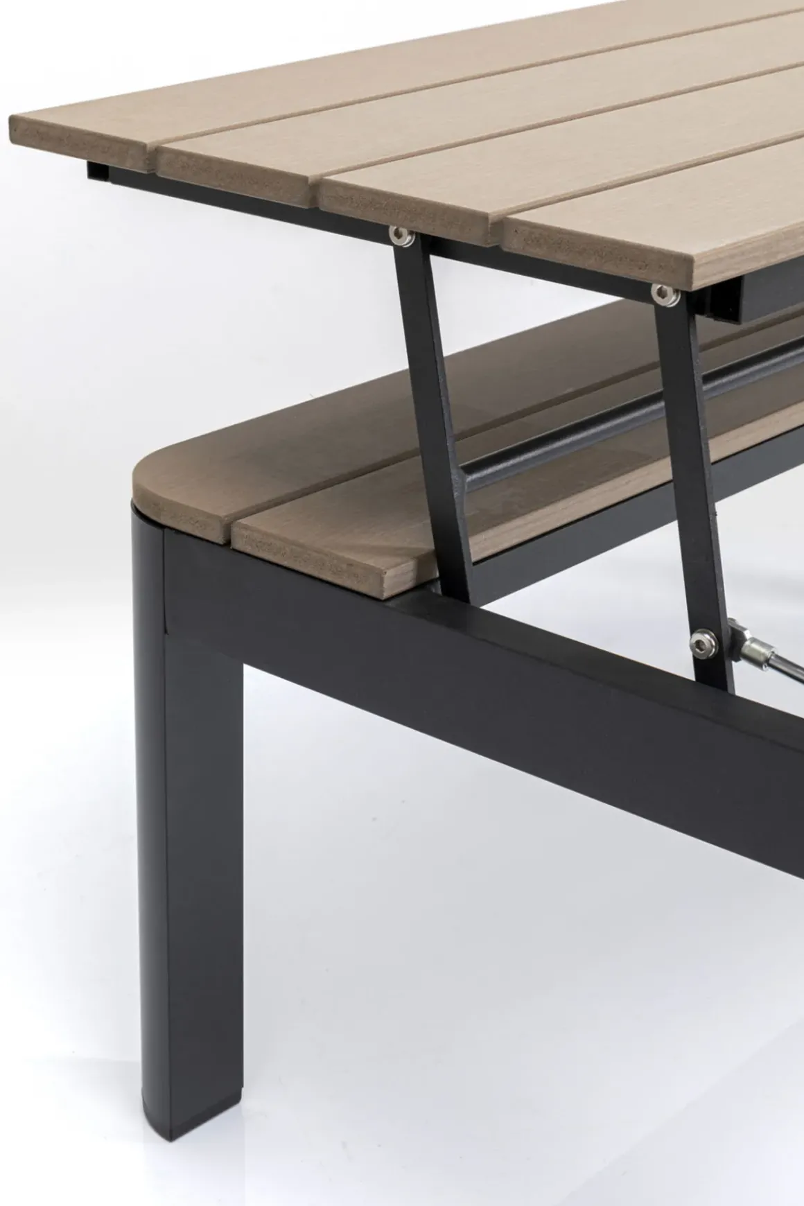 Trädgårdsbord Happy Day - Höjbart soffbord, Svart/Trä - KARE Design