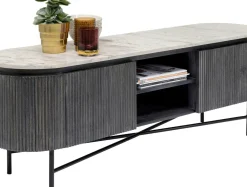 Tv-Bänk Glenn - Mörkgrå Trästruktur/Marmor, 54x150cm - KARE Design