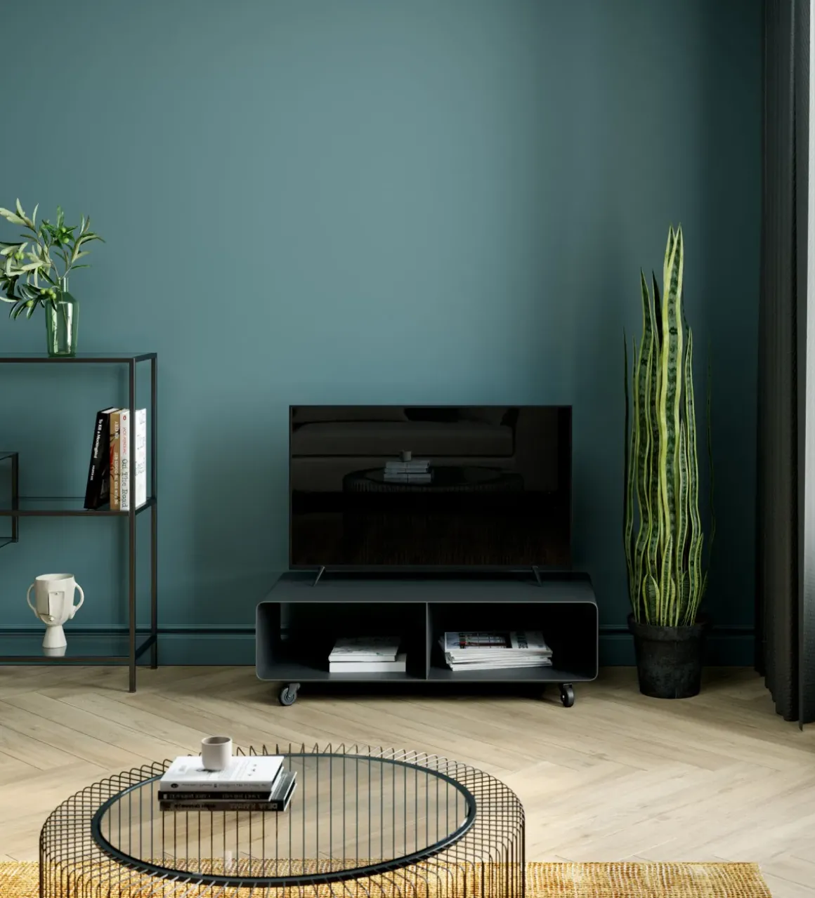 Tv-Bänk Lounge på Hjul - Grafitgrå, 30x90cm - KARE Design