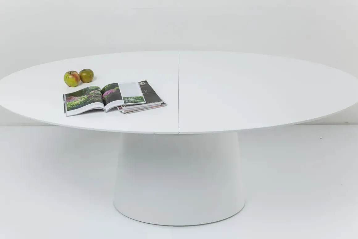 Utdragbart Bord Benvenuto - Ovalt Bord Vit, 200-250x110cm - KARE Design