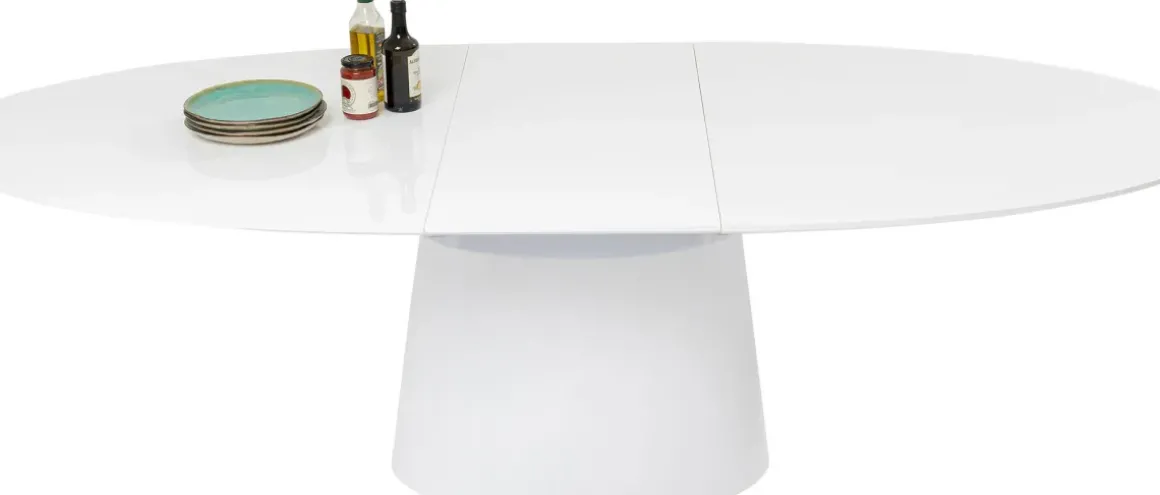 Utdragbart Bord Benvenuto - Ovalt Bord Vit, 200-250x110cm - KARE Design