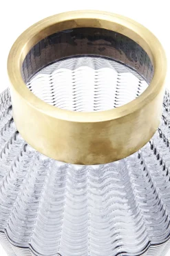 Vas Barfly Blågrå - Glasvas med Dekorativ Mässing - KARE Design