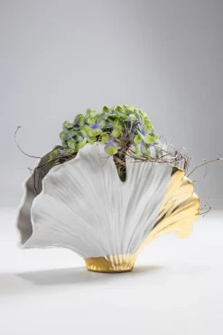 Vas Ginkgo - Vas och Skulptur i Vit/Guld, 45cm - KARE Design
