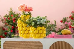 Vas Lemon Juice - Citroner, Gul, 40cm - KARE Design