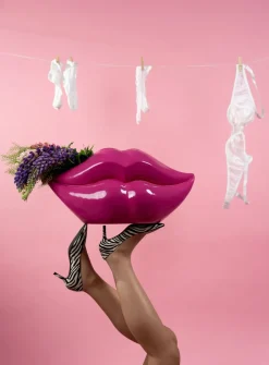Vas Lips Rosa - Handmålad Unik dekorvas - KARE Design