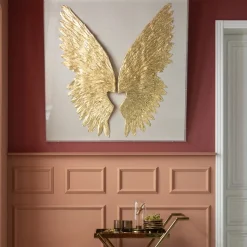 Väggdekoration Wings Guld Vit 120x120cm - KARE Design