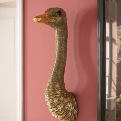 Väggdekor Ostrich - Dekorativ Skulptur Guld, 72cm - KARE Design
