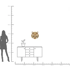 Väggdekor Tiger - Skulptur Guld, 43cm - KARE Design