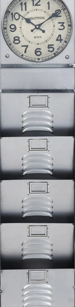 Väggklocka Thinktank - Klocka och Tidningsfack Industristil, 124x30cm - KARE Design