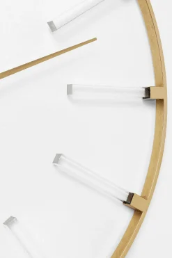 Väggklocka Visible Sticks - Stor Klocka i Mässing och Plexi, Ø92cm - KARE Design