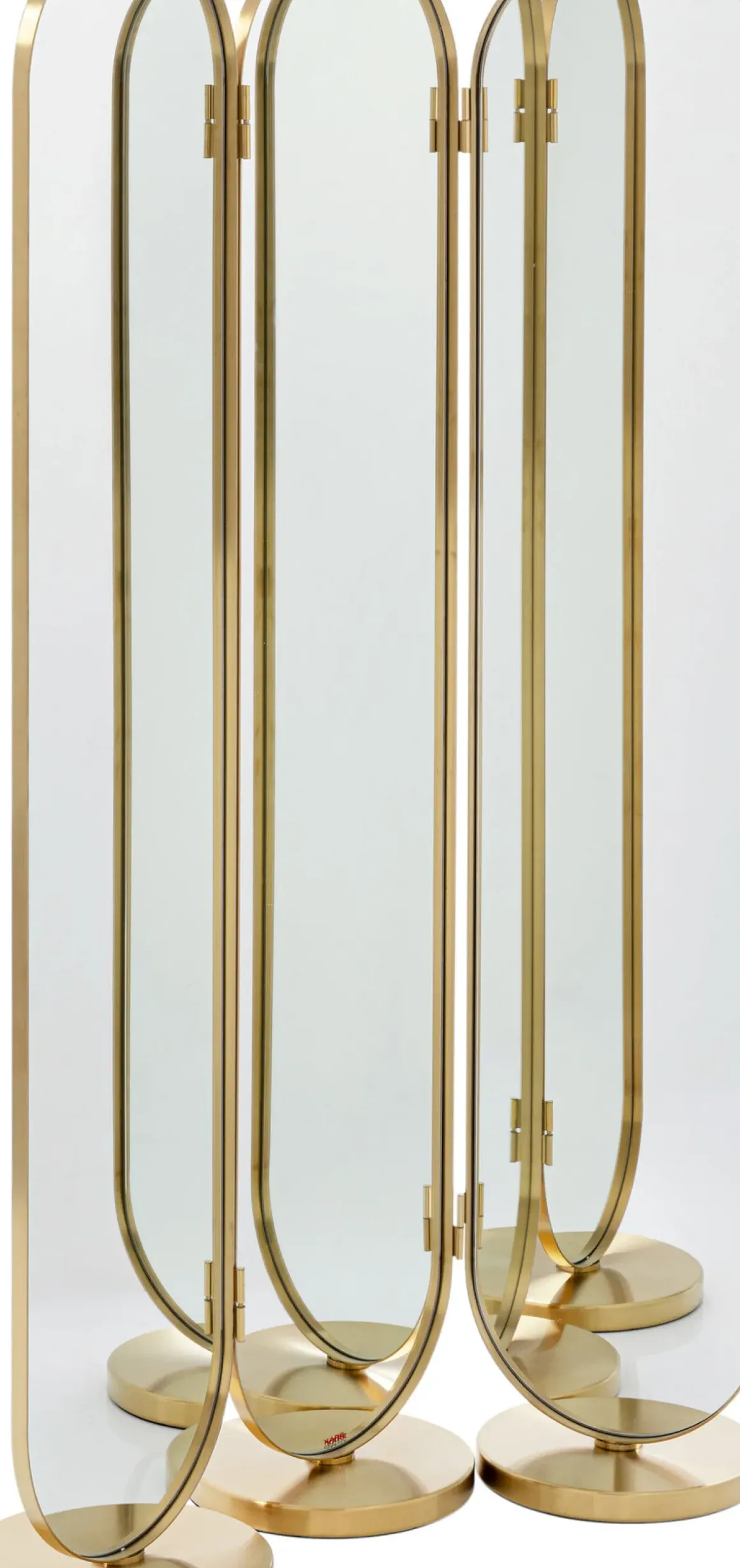 Vikskärm Curve - Skärm av Spegelglas/ Borstad Mässing - KARE Design