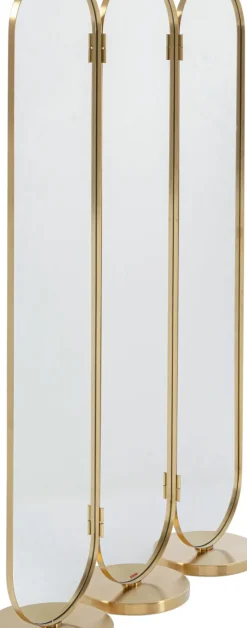 Vikskärm Curve - Skärm av Spegelglas/ Borstad Mässing - KARE Design